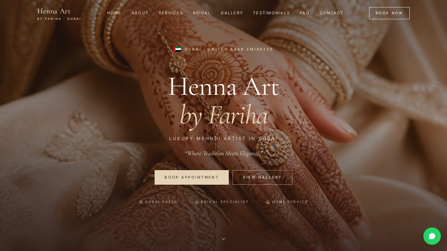 Homepage of Henna Art by Fariha